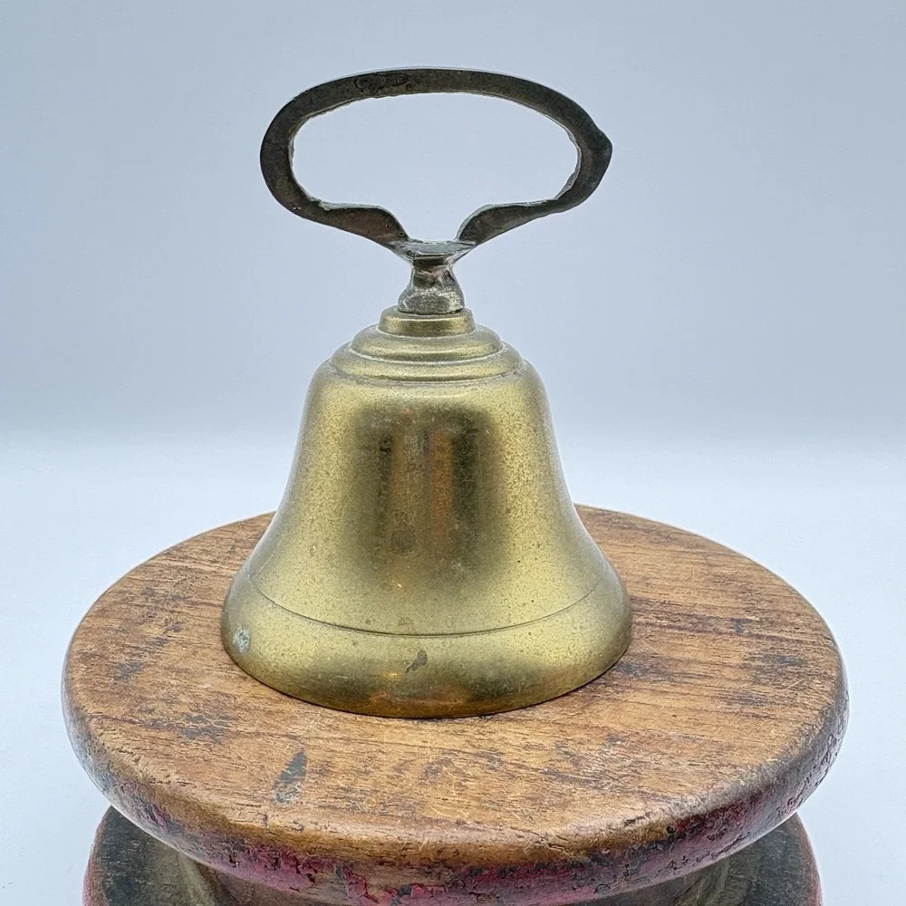 Solid Brass Decorative Hand Bell - Traditional Design - Desk/Table Bell
